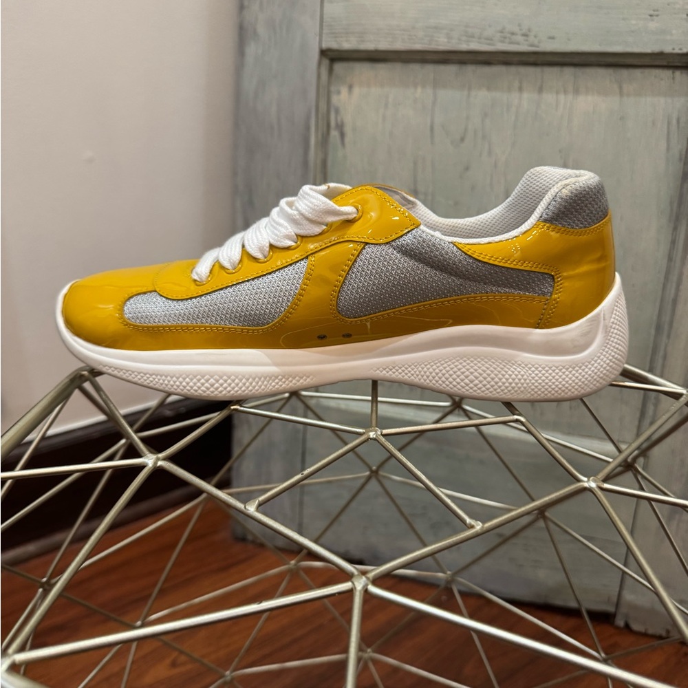 Yellow and Gray Prada Sneaker size 9 - Picture 11 of 16